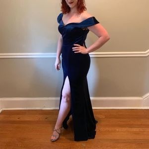 Blue Velvet Formal Gown (Unique Vintage)